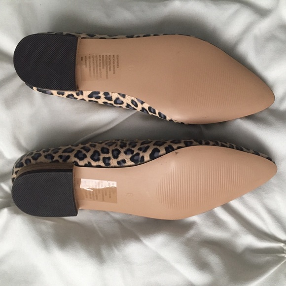NWT Avon Mark Leather Leopard Print Flats - Picture 6 of 8